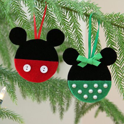Mickey and Minnie Felt Ornaments