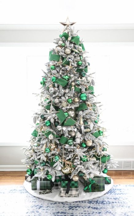 Green and White Christmas Tree