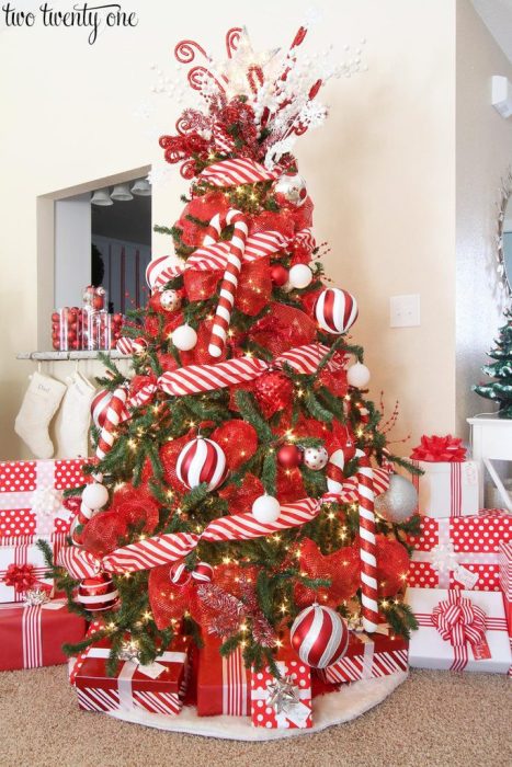 Peppermint Themed Christmas Tree